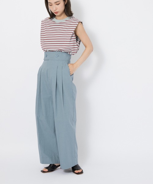 CIAOPANIC（チャオパニック）の「ハイウエストタックワイドパンツ（その他パンツ・レディース・ブラック/サックスブルー・SMALL/MEDIUM）」の7枚目の写真