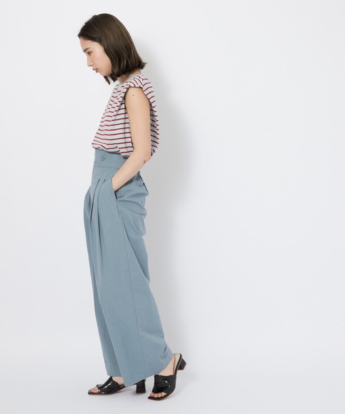 CIAOPANIC（チャオパニック）の「ハイウエストタックワイドパンツ（その他パンツ・レディース・ブラック/サックスブルー・SMALL/MEDIUM）」の3枚目の写真