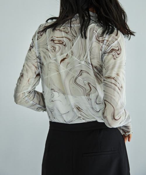 VACANCY（ヴァカンシー）の「マーブル柄シアーインナー（Tシャツ/カットソー・レディース・ブラウン/グリーン/ナチュラル・FREE）」の18枚目の写真