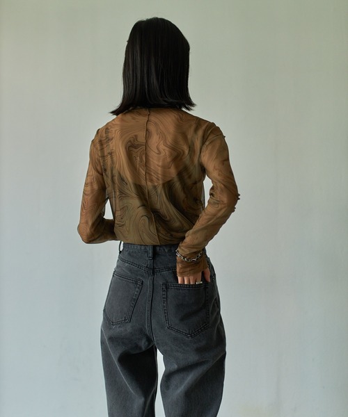 VACANCY（ヴァカンシー）の「マーブル柄シアーインナー（Tシャツ/カットソー・レディース・ブラウン/グリーン/ナチュラル・FREE）」の9枚目の写真