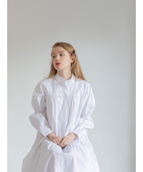 Ayla（アイラ）の「tierd shirt onepiece（シャツワンピース・レディース・ホワイト/ブラック・FREE）」の12枚目の写真