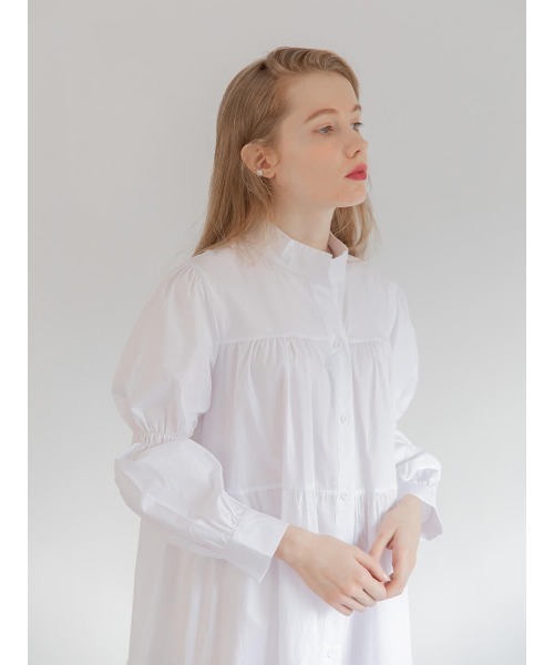 Ayla（アイラ）の「tierd shirt onepiece（シャツワンピース・レディース・ホワイト/ブラック・FREE）」の3枚目の写真