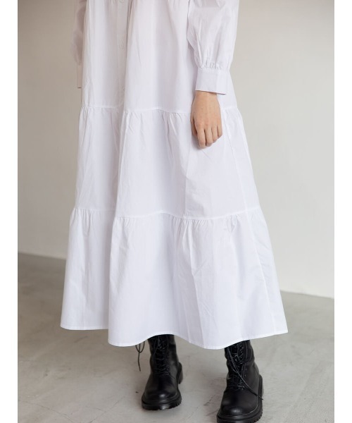 Ayla（アイラ）の「tierd shirt onepiece（シャツワンピース・レディース・ホワイト/ブラック・FREE）」の8枚目の写真