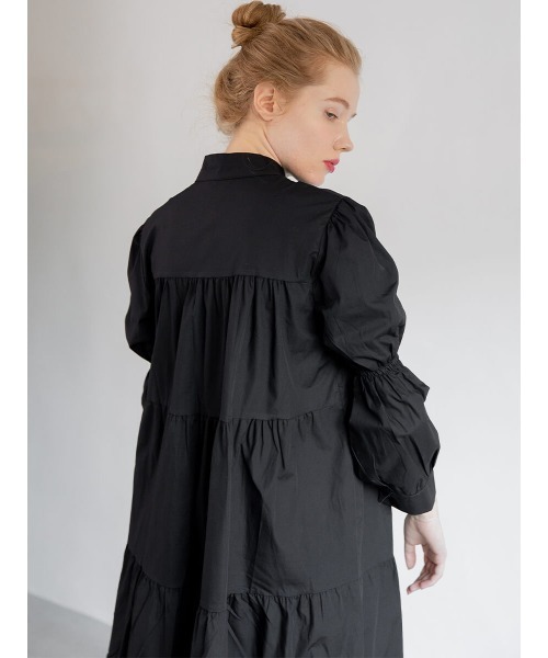 Ayla（アイラ）の「tierd shirt onepiece（シャツワンピース・レディース・ホワイト/ブラック・FREE）」の4枚目の写真