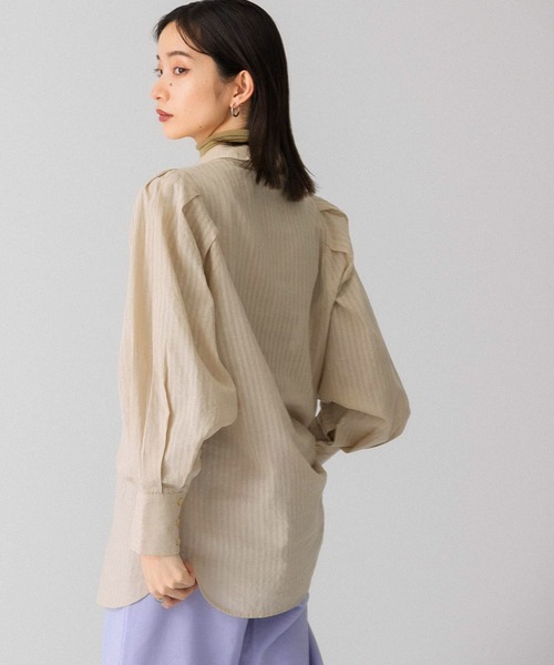 KBF（ケイビーエフ）の「ボリュームスリーブストライプシャツ（シャツ/ブラウス・レディース・ベージュ/ネイビー/バーガンディー・ONE）」の18枚目の写真