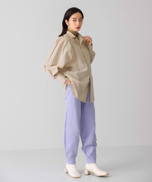 KBF（ケイビーエフ）の「ボリュームスリーブストライプシャツ（シャツ/ブラウス・レディース・ベージュ/ネイビー/バーガンディー・ONE）」の12枚目の写真