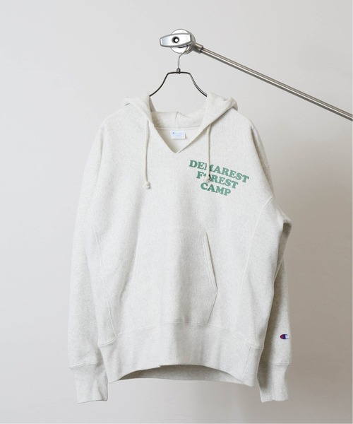 Champion(チャンピオン)の「【CHAMPION /チャンピオン】Reverse Weave ブロークンネックパーカー(パーカー・メンズ・ブラック/ネイビー/グレー/ナチュラル・MEDIUM/LARGE/X-LARGE)」の4枚目の写真