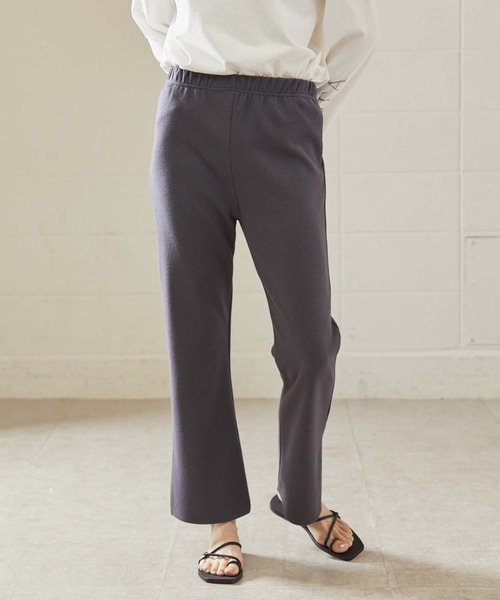 OUVRAGE CLASSE(ウヴラージュクラス)の「ブークレサイドスリットパンツ(その他パンツ・レディース・チャコールグレー/ライトグレー/ブラック・FREE)」の9枚目の写真