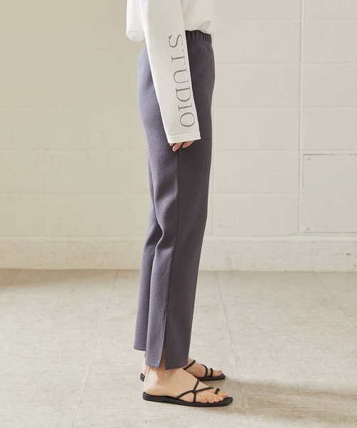 OUVRAGE CLASSE(ウヴラージュクラス)の「ブークレサイドスリットパンツ(その他パンツ・レディース・チャコールグレー/ライトグレー/ブラック・FREE)」の11枚目の写真