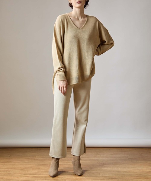 OUVRAGE CLASSE(ウヴラージュクラス)の「ブークレサイドスリットパンツ(その他パンツ・レディース・チャコールグレー/ライトグレー/ブラック・FREE)」の22枚目の写真