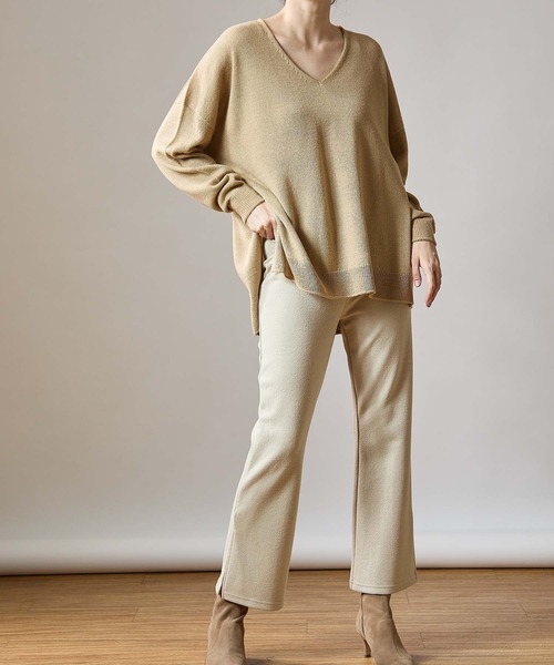 OUVRAGE CLASSE(ウヴラージュクラス)の「ブークレサイドスリットパンツ(その他パンツ・レディース・チャコールグレー/ライトグレー/ブラック・FREE)」の20枚目の写真