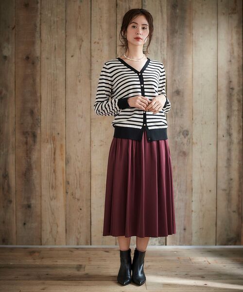 le.coeur blanc（ルクールブラン）の「リバーシブルタフタギャザースカート（スカート・レディース・ベージュ/ダークグレー/ボルドー・38/36）」の9枚目の写真