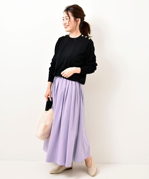 le.coeur blanc（ルクールブラン）の「リバーシブルタフタギャザースカート（スカート・レディース・ベージュ/ダークグレー/ボルドー・38/36）」の10枚目の写真