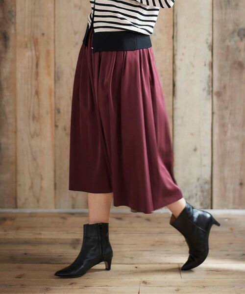 le.coeur blanc（ルクールブラン）の「リバーシブルタフタギャザースカート（スカート・レディース・ベージュ/ダークグレー/ボルドー・38/36）」の11枚目の写真