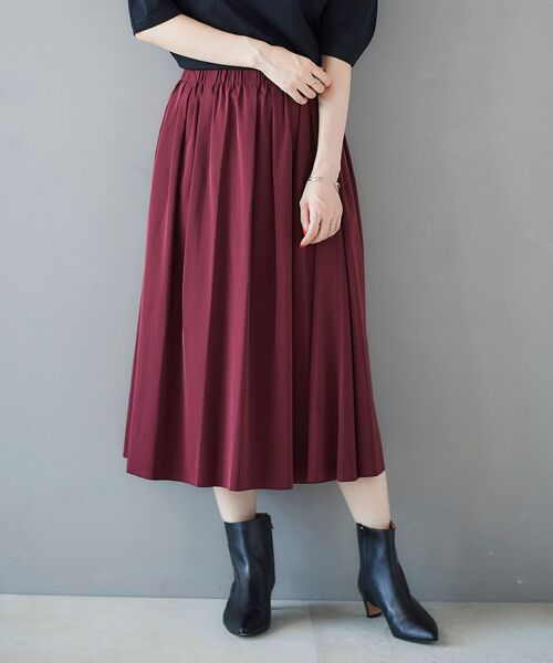 le.coeur blanc（ルクールブラン）の「リバーシブルタフタギャザースカート（スカート・レディース・ベージュ/ダークグレー/ボルドー・38/36）」の16枚目の写真