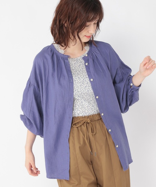 studio CLIP（スタディオクリップ）の「サラサラ快適ギャザーブラウス