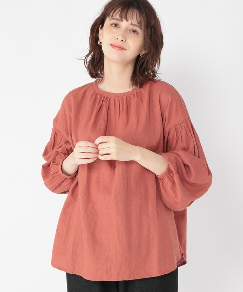 studio CLIP（スタディオクリップ）の「サラサラ快適ギャザーブラウス