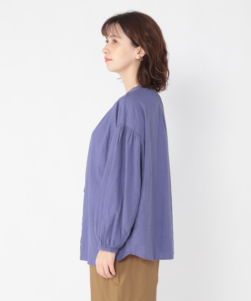 studio CLIP（スタディオクリップ）の「サラサラ快適ギャザーブラウス（シャツ/ブラウス・レディース・サックスブルー/ピンク/その他1/その他2・FREE）」の7枚目の写真
