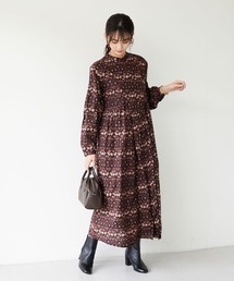 CRAFT STANDARD BOUTIQUE | プリントギャザー袖ワンピース　＊(ワンピース)