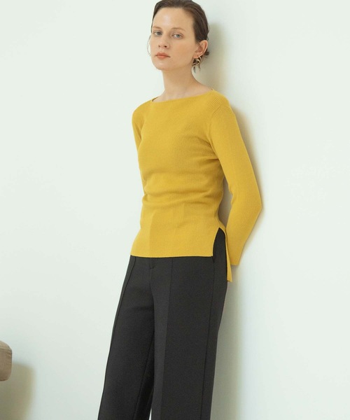 ANT（アント）の「セブンスリーブリブニット【ANT】（ニット/セーター・レディース・ブラック/グリーン/アイボリー/マスタード・FREE）」の8枚目の写真