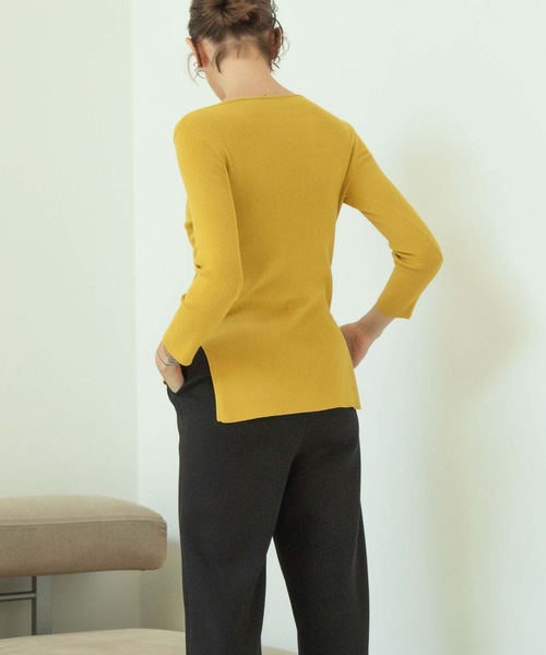 ANT（アント）の「セブンスリーブリブニット【ANT】（ニット/セーター・レディース・ブラック/グリーン/アイボリー/マスタード・FREE）」の10枚目の写真