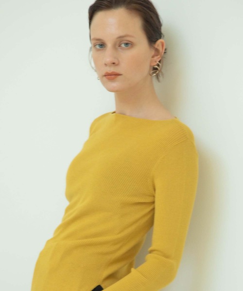 ANT（アント）の「セブンスリーブリブニット【ANT】（ニット/セーター・レディース・ブラック/グリーン/アイボリー/マスタード・FREE）」の6枚目の写真