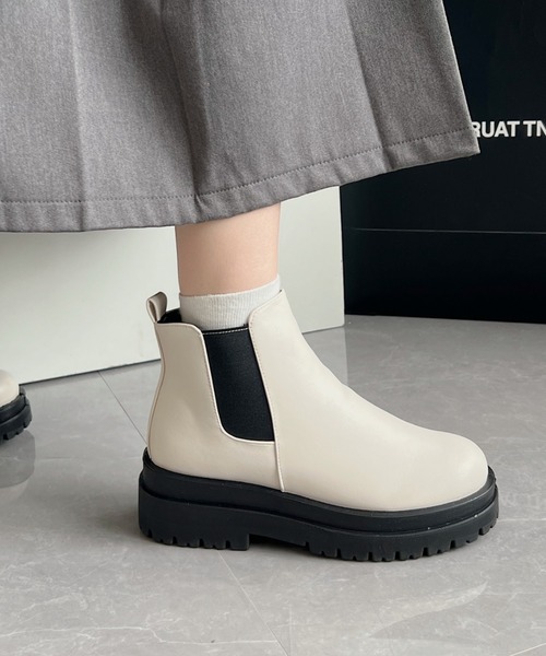 セール】軽量厚底 サイドゴア ショートブーツ 2808（ブーツ）｜Shoes