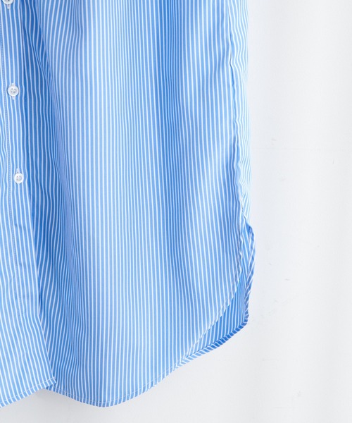 DISCOAT(ディスコート)の「【ZOZO限定】スタンドフリルストライプワンピース(シャツワンピース・レディース・ホワイト/ライトブルー/ブルー/ネイビー/ブラック・FREE)」の14枚目の写真