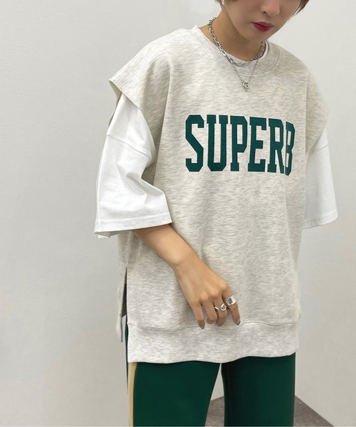 apres jour mignon（アプレジュールミニョン）の「スウェットベスト【ZOZOTOWN限定アイテム】（ベスト・レディース・ナチュラル/ブラック/ブルー・フリー/X-LARGE）」の6枚目の写真