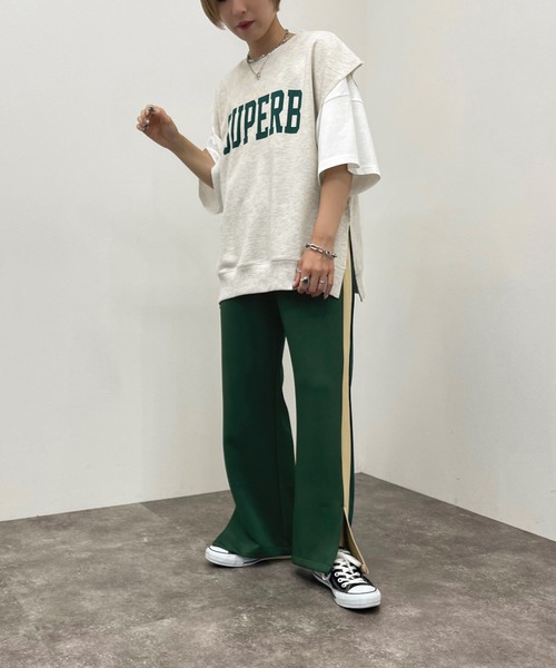 apres jour mignon（アプレジュールミニョン）の「スウェットベスト【ZOZOTOWN限定アイテム】（ベスト・レディース・ナチュラル/ブラック/ブルー・フリー/X-LARGE）」の9枚目の写真
