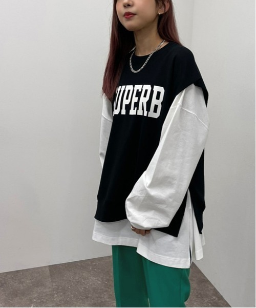 apres jour mignon（アプレジュールミニョン）の「スウェットベスト【ZOZOTOWN限定アイテム】（ベスト・レディース・ナチュラル/ブラック/ブルー・フリー/X-LARGE）」の11枚目の写真