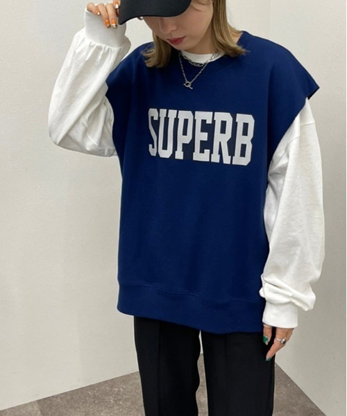 apres jour mignon（アプレジュールミニョン）の「スウェットベスト【ZOZOTOWN限定アイテム】（ベスト・レディース・ナチュラル/ブラック/ブルー・フリー/X-LARGE）」の20枚目の写真