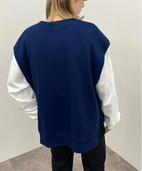 apres jour mignon（アプレジュールミニョン）の「スウェットベスト【ZOZOTOWN限定アイテム】（ベスト・レディース・ナチュラル/ブラック/ブルー・フリー/X-LARGE）」の21枚目の写真