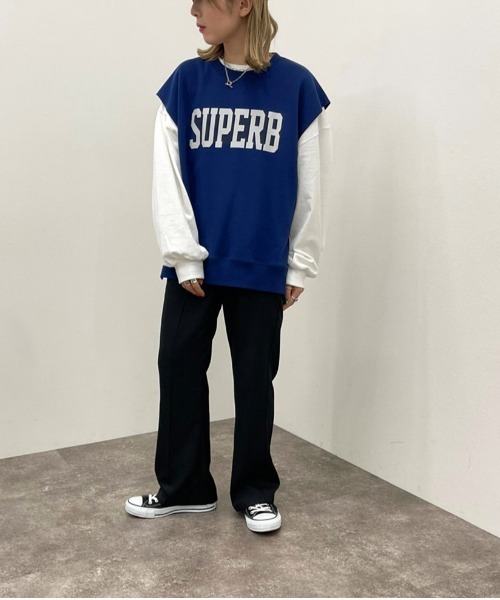 apres jour mignon（アプレジュールミニョン）の「スウェットベスト【ZOZOTOWN限定アイテム】（ベスト・レディース・ナチュラル/ブラック/ブルー・フリー/X-LARGE）」の22枚目の写真