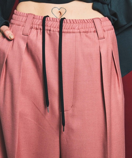 MAISON SPECIAL（メゾンスペシャル）の「《ユニセックスアイテム》ストレッチダブルワイドスラックス 【MAISON SPECIAL/メゾンスペシャル】（スラックス・メンズ・ライトグレー/ブラック/パープル/ピンク/グリーン・1/2/0）」の13枚目の写真