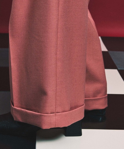 MAISON SPECIAL（メゾンスペシャル）の「《ユニセックスアイテム》ストレッチダブルワイドスラックス 【MAISON SPECIAL/メゾンスペシャル】（スラックス・メンズ・ライトグレー/ブラック/パープル/ピンク/グリーン・1/2/0）」の9枚目の写真