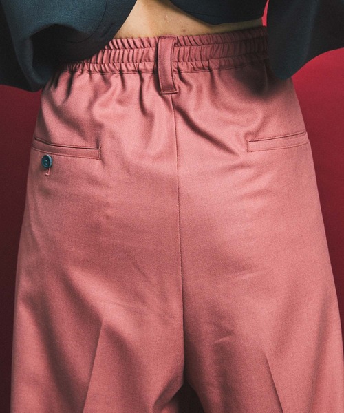 MAISON SPECIAL（メゾンスペシャル）の「《ユニセックスアイテム》ストレッチダブルワイドスラックス 【MAISON SPECIAL/メゾンスペシャル】（スラックス・メンズ・ライトグレー/ブラック/パープル/ピンク/グリーン・1/2/0）」の6枚目の写真