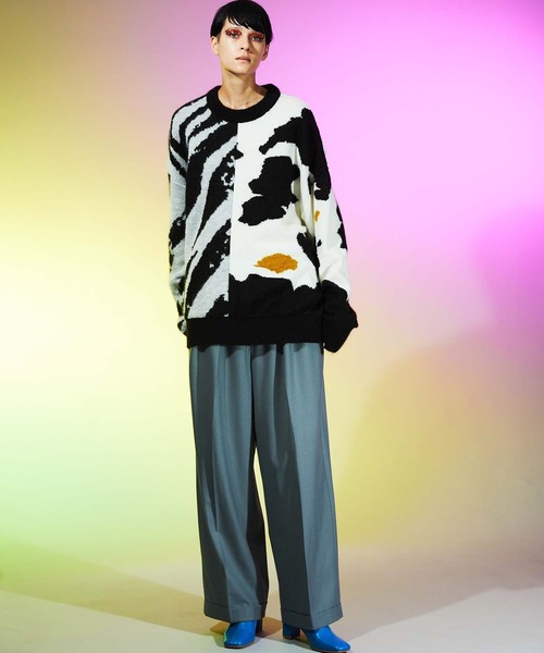 MAISON SPECIAL（メゾンスペシャル）の「《ユニセックスアイテム》ストレッチダブルワイドスラックス 【MAISON SPECIAL/メゾンスペシャル】（スラックス・メンズ・ライトグレー/ブラック/パープル/ピンク/グリーン・1/2/0）」の20枚目の写真