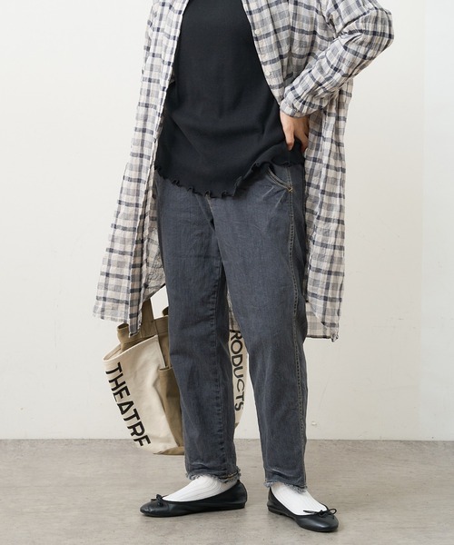 PUAL CE CIN（ピュアルセシン）の「オーガニックデニムパンツ（デニムパンツ・レディース・ブラック/グレー/インディゴブルー/ナチュラル・FREE）」の3枚目の写真