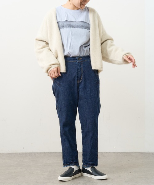 PUAL CE CIN（ピュアルセシン）の「オーガニックデニムパンツ（デニムパンツ・レディース・ブラック/グレー/インディゴブルー/ナチュラル・FREE）」の4枚目の写真