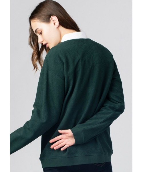 Design Tshirts Store graniph（デザイン　ティーシャツ　ストア　グラニフ）の「スレットレッドパンダ｜フロントデザインカーディガン（カーディガン/ボレロ・メンズ・グリーン・SMALL/MEDIUM/LARGE）」の3枚目の写真