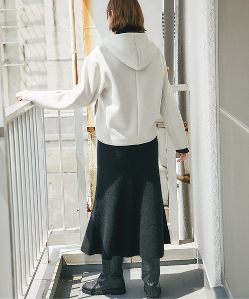 RIVE DROITE（リヴドロワ）の「スタイルアップ効果抜群　ラクーン混リブマーメイドスカート（スカート・レディース・ブラック/モカ・FREE）」の10枚目の写真