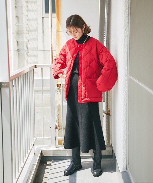 RIVE DROITE（リヴドロワ）の「スタイルアップ効果抜群　ラクーン混リブマーメイドスカート（スカート・レディース・ブラック/モカ・FREE）」の22枚目の写真