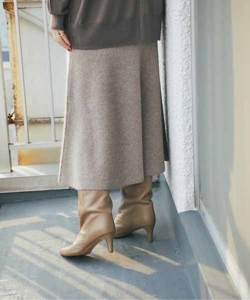 RIVE DROITE（リヴドロワ）の「スタイルアップ効果抜群　ラクーン混リブマーメイドスカート（スカート・レディース・ブラック/モカ・FREE）」の11枚目の写真