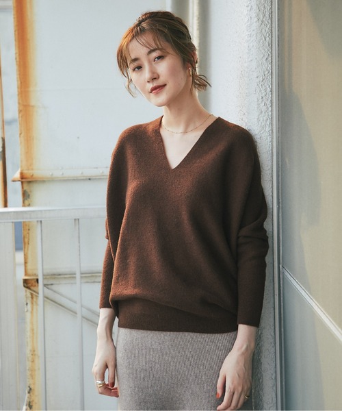 RIVE DROITE（リヴドロワ）の「スタイルアップ効果抜群　ラクーン混リブマーメイドスカート（スカート・レディース・ブラック/モカ・FREE）」の6枚目の写真