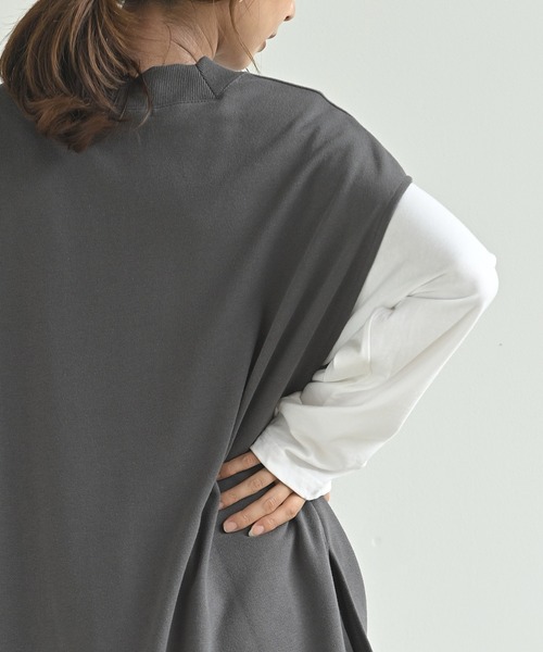 rps（アールピーエス）の「裏毛Ｖネックベスト（ベスト・レディース・チャコールグレー/グレイッシュベージュ/ブラック・M）」の9枚目の写真