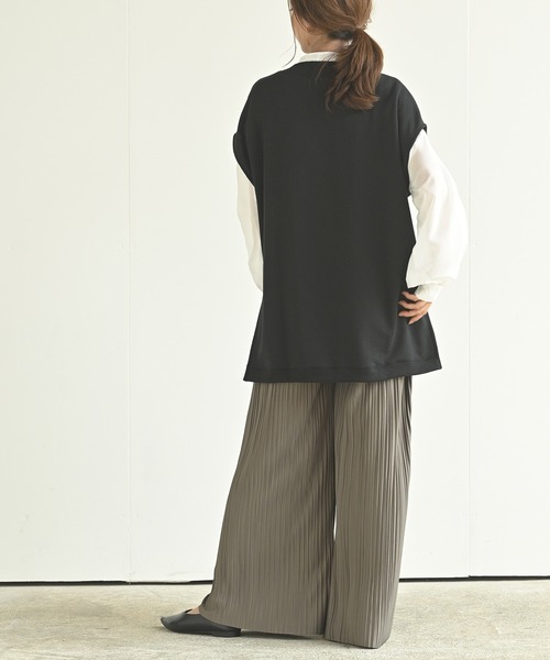 rps（アールピーエス）の「裏毛Ｖネックベスト（ベスト・レディース・チャコールグレー/グレイッシュベージュ/ブラック・M）」の12枚目の写真