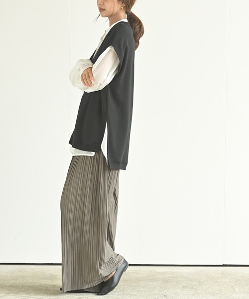 rps（アールピーエス）の「裏毛Ｖネックベスト（ベスト・レディース・チャコールグレー/グレイッシュベージュ/ブラック・M）」の13枚目の写真