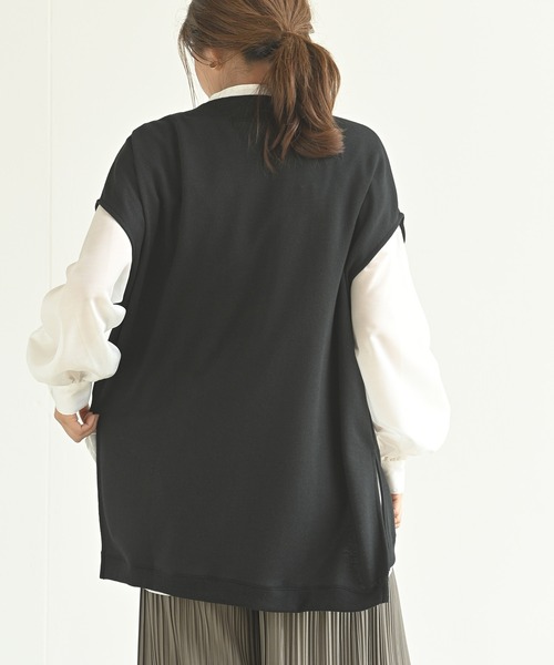 rps（アールピーエス）の「裏毛Ｖネックベスト（ベスト・レディース・チャコールグレー/グレイッシュベージュ/ブラック・M）」の16枚目の写真