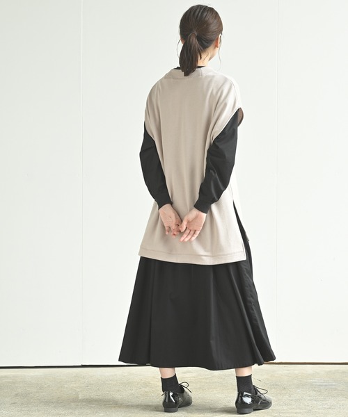 rps（アールピーエス）の「裏毛Ｖネックベスト（ベスト・レディース・チャコールグレー/グレイッシュベージュ/ブラック・M）」の21枚目の写真